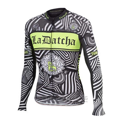 2016 Fahrradbekleidung Tinkoff Grau Trikot Langarm und Tragerhose